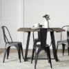 Brimfield Metal Base Extendable Dining Table Brown - Threshold™