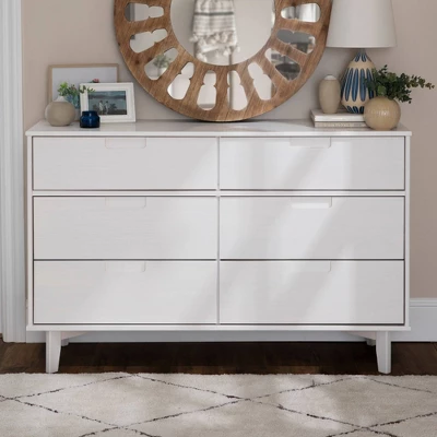 Mid-Century Modern Groove Wood 6 Drawer Dresser - Saracina Home - Image 2