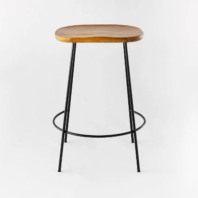 Metal Base Counter Height Barstools With Wood Seat Brown - Threshold⢠Designed With Studio McGee - Image 2