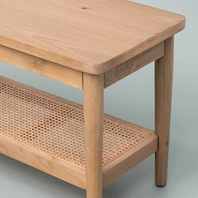 Wood & Cane Bench Natural - Hearth & Hand™ With Magnolia - Image 3