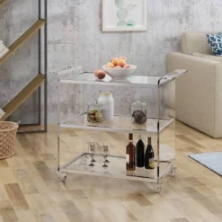 Yves Acrylic Bar Trolley Clear - Christopher Knight Home