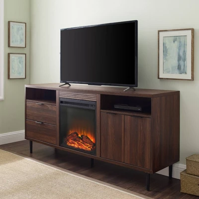 Ronan Modern Storage With Electric Fireplace TV Stand For TVs Up To 65" - Saracina Home - Image 2