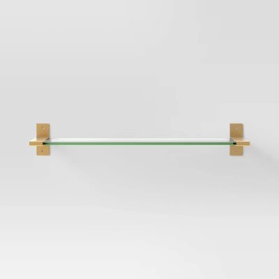 18" Glass And Brass Shelf Gold - Threshold™ - Image 2
