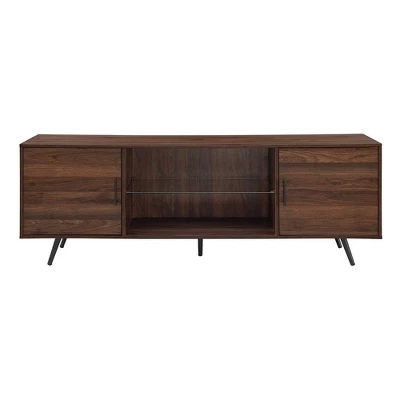 2 Door Mid-Century Modern Wood Storage TV Stand For TVs Up To 80" - Saracina Home - Image 17