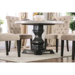 Buckley Round Dining Table White/Black - HOMES: Inside + Out