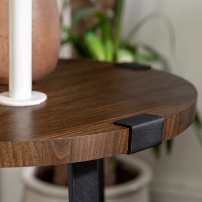 Wrightson Urban Industrial Faux Wrap Leg Round Side Table - Saracina Home - Image 6