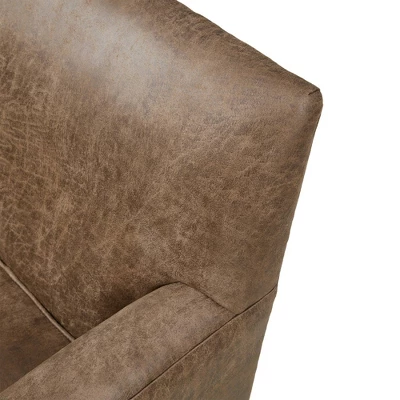 Glaser Faux Leather Swivel Chair Brown - Madison Park - Image 5