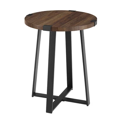 Wrightson Urban Industrial Faux Wrap Leg Round Side Table - Saracina Home - Image 11