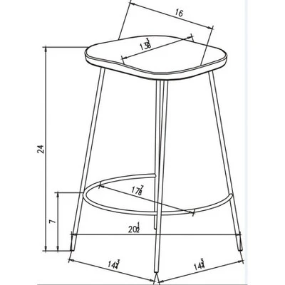 Metal Base Counter Height Barstools With Wood Seat Brown - Threshold⢠Designed With Studio McGee - Image 5